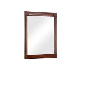 24 in. W x 29 in. H Rectangular Wood Framed Wall Bathroom Vanity Mirror in Dark Cherry