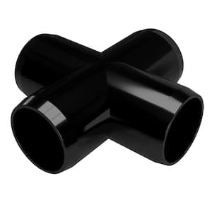 1-1/2 in. Furniture Grade PVC Cross in Black (4-Pack)
