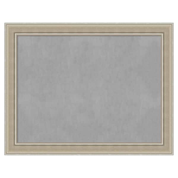 Amanti Art Mezzo Silver 28 in. x 22 in. Framed Magnetic Board