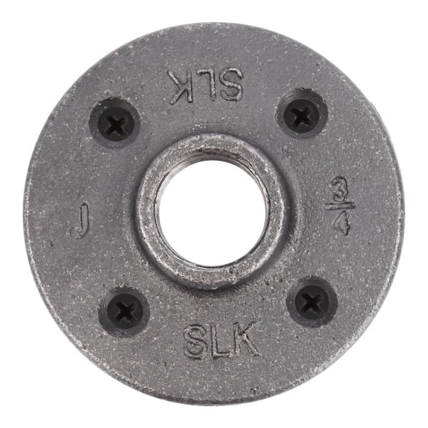 PIPE DECOR 3/4 in. Malleable Iron Floor Flange in Industrial Steel Grey (10-Pack)