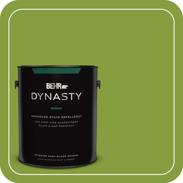 BEHR DYNASTY 1 gal. #T14-18 New Shoot Semi-Gloss Enamel Interior Stain-Blocking Paint & Primer