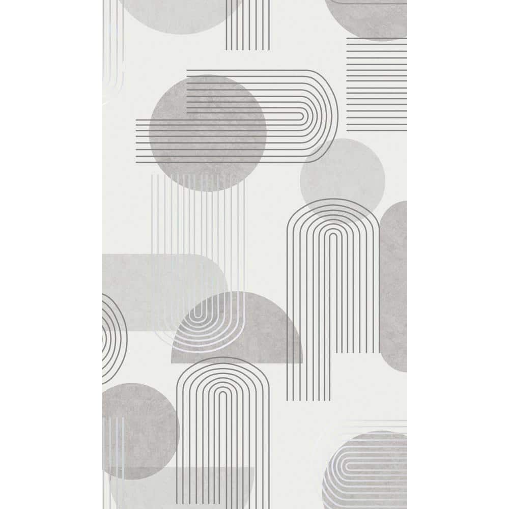 Tempaper Abstract Lines Vinyl Rugs - 48 Round - Black & White