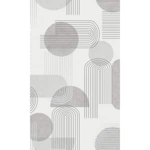 Black and White Metallic Arch Geometric Shelf Liner Non- Woven Non-Pasted Wallpaper Double Roll (57 sq. ft.)