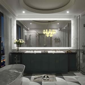 72 in. W x 36 in. H Rectangular Frameless Super Bright Backlited LED Anti-Fog Tempered Glass Wall Bathroom Vanity Mirror
