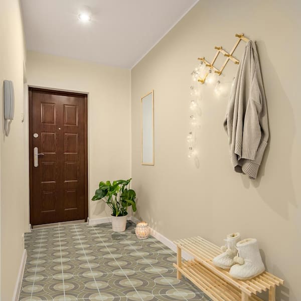 Retro 12 in. W x 12 in. L Swirl Brown Peel and Stick Vinyl Tile Flooring (20 sq. ft./case)