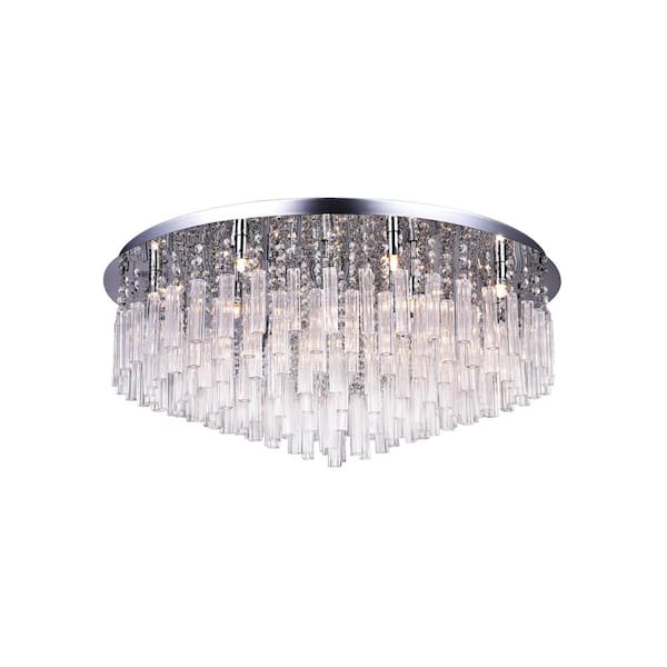 CWI Lighting Brianna 16 Light Flush Mount With Chrome Finish