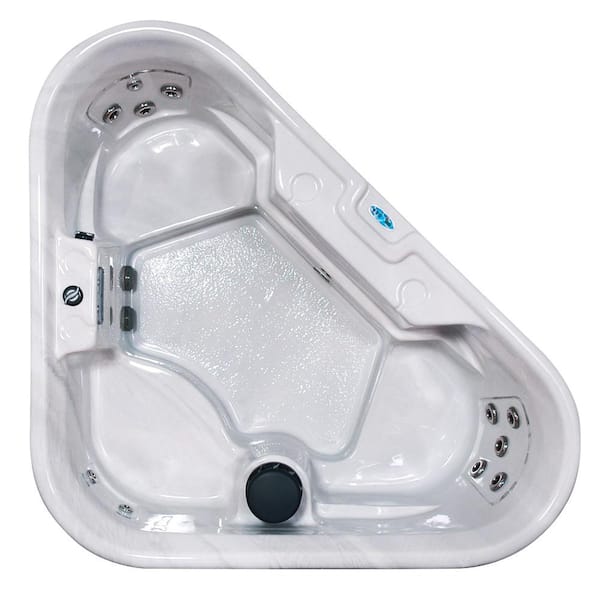 USA SPAS Riviera 3-Person Corner Plug and Play 12-Jet Standard Hot Tub with Ozonator, LED Light, Polar Insulation and Hard Cover
