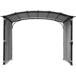 9 ft. W x 11 ft. L Outdoor Patio Arched Gazebo with Waterproof Awning for Garden Backyard - Gray