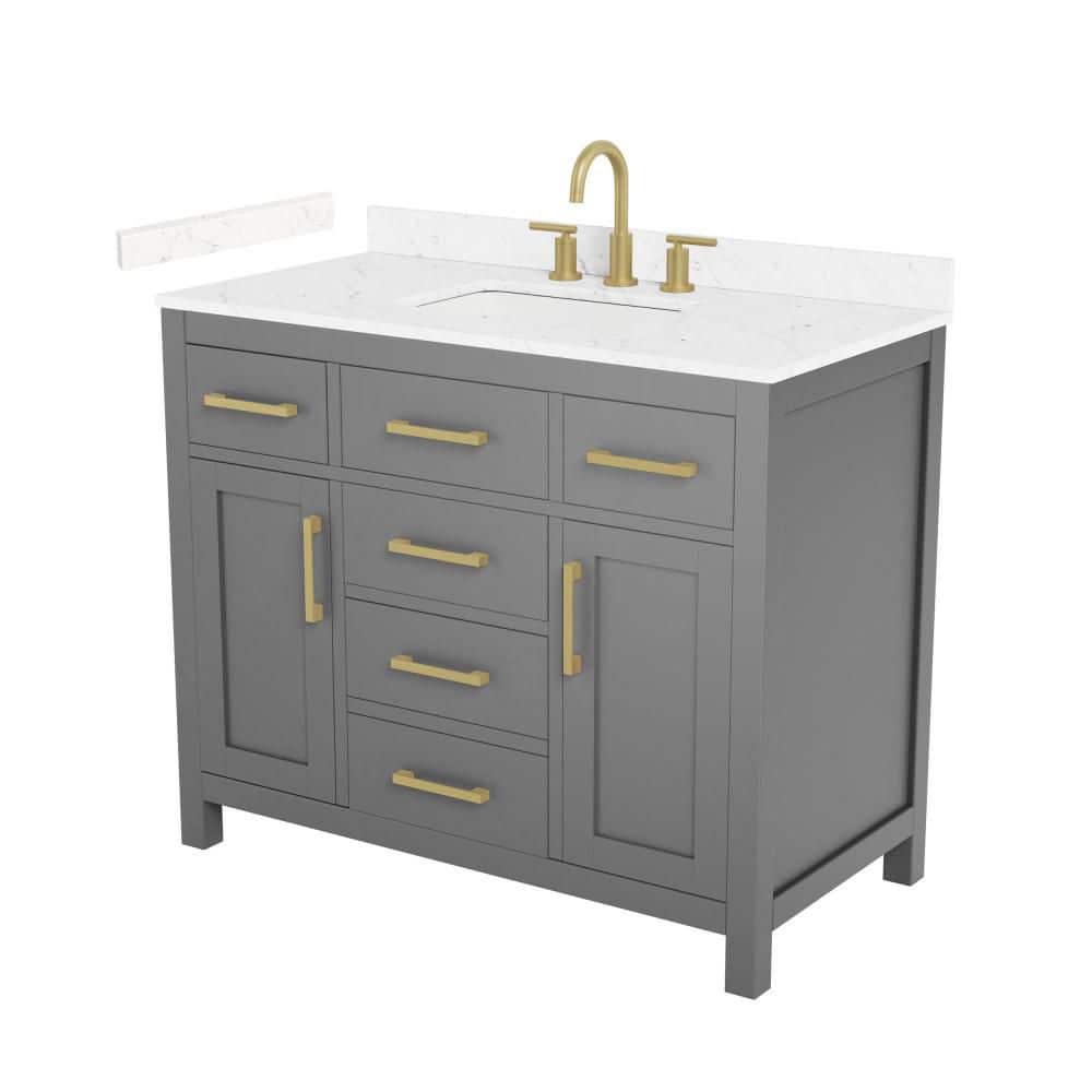 Beckett 42 in. Single Freestanding Dark Gray Bath Vanity with Top price history on PriceWatchPro