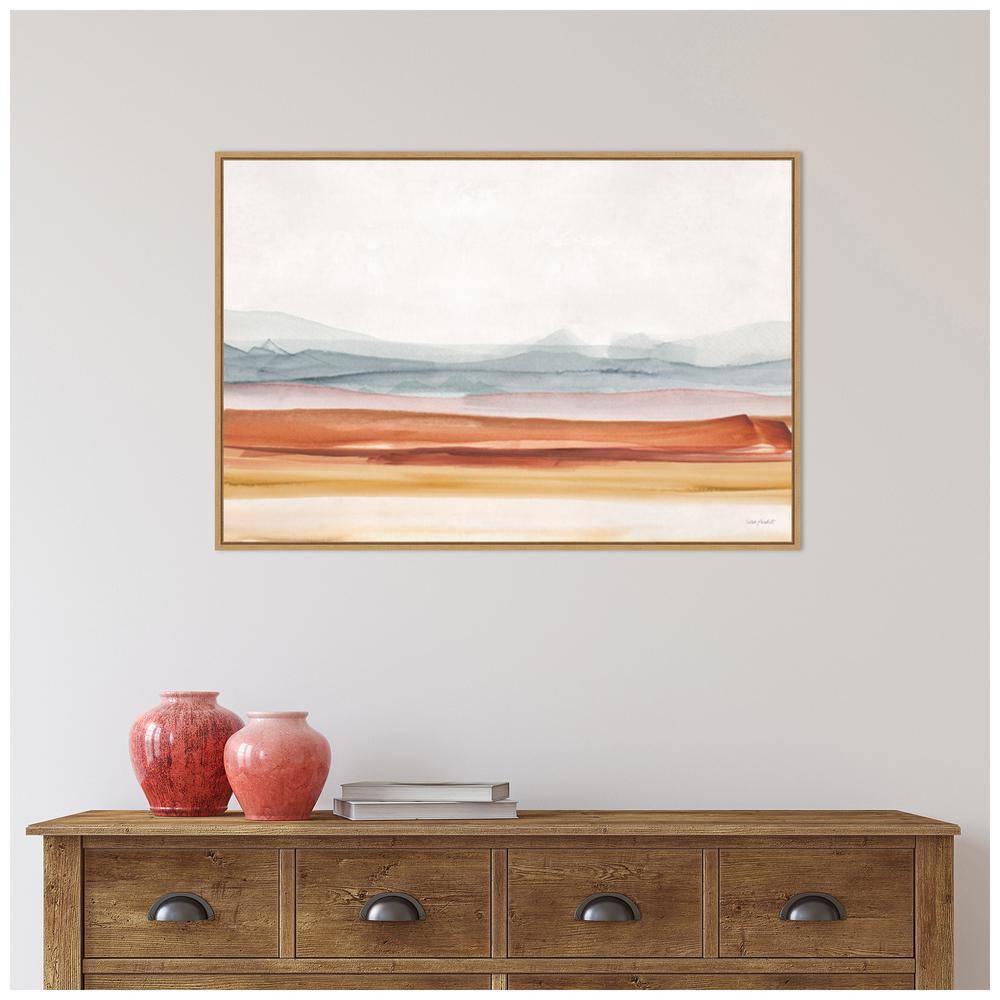 Sierra Hills Abstract Landscape Canvas Print with Maple Frame