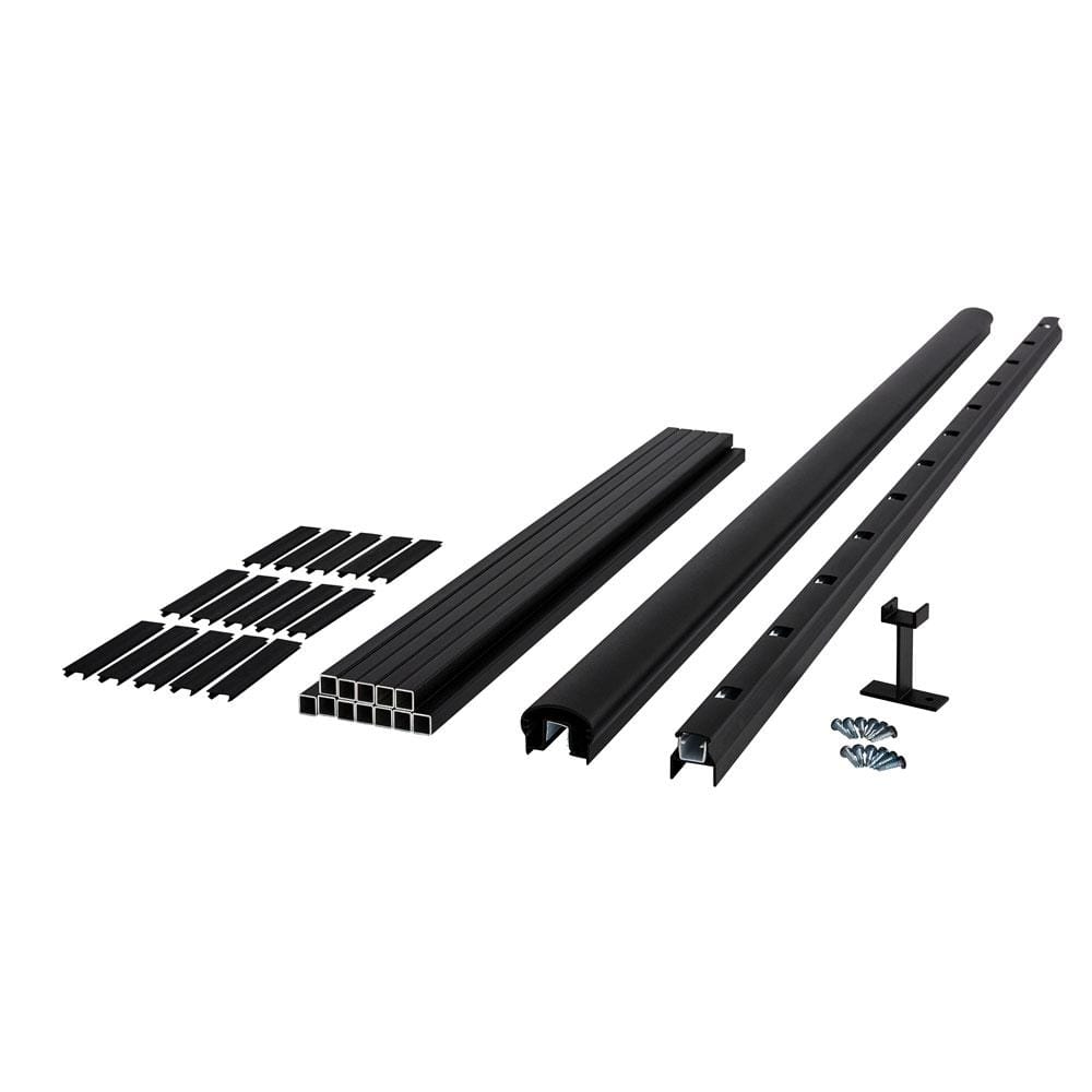 Fiberon Cityside 6 ft. Matte Aluminum Railing Kit Stair Blk (Includes 1 Crush Block, 12 Balusters, 15 Space