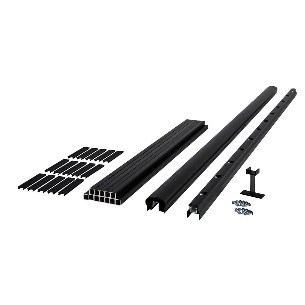 CitySide 96 in. x 36in.Matte Aluminum Railing Kit Stair-Blk(Includes 2 Crus