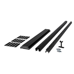 CitySide 96 in. x 36in.Matte Aluminum Railing Kit Stair-Blk(Includes 2 Crush Block,17Balusters,20Space