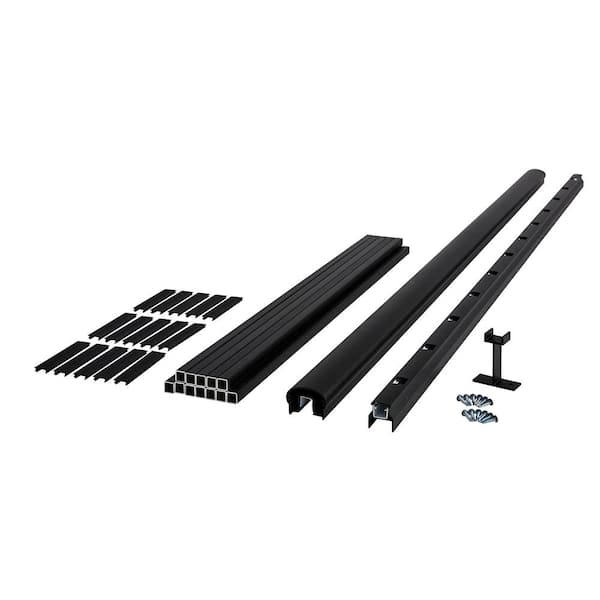 Fiberon CitySide 96 in. x 36in.Matte Aluminum Railing Kit Stair-Blk(Includes 2 Crush Block,17Balusters,20Space