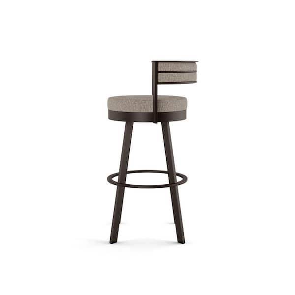 Browser 26 in. Beige Polyester Dark Brown Metal Swivel Counter Stool