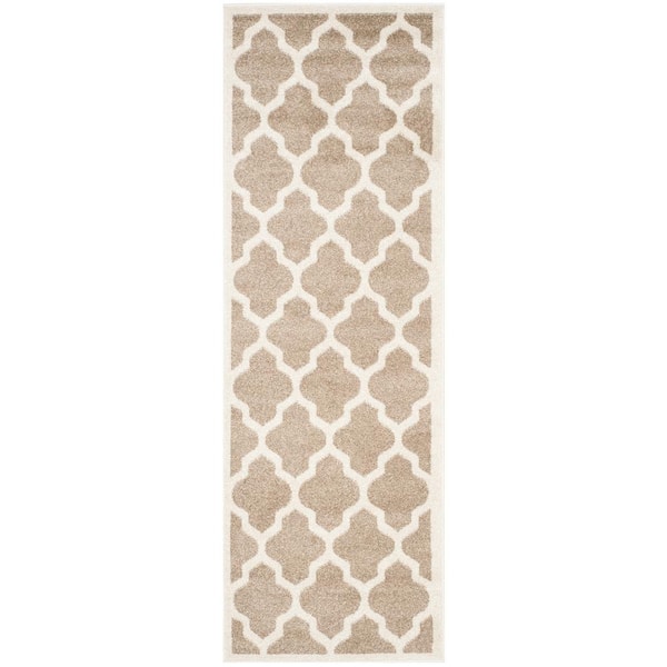 Amherst Wheat/Beige 2 ft. x 15 ft. Geometric Trellis Runner Rug