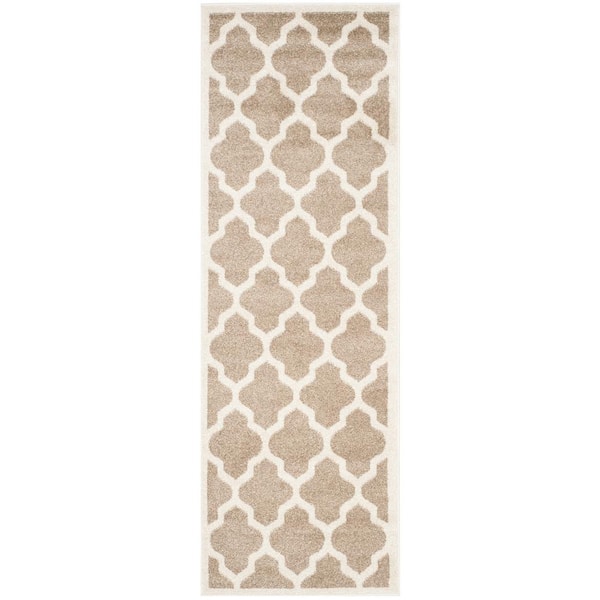 Amherst Wheat/Beige 2 ft. x 7 ft. Geometric Trellis Runner Rug