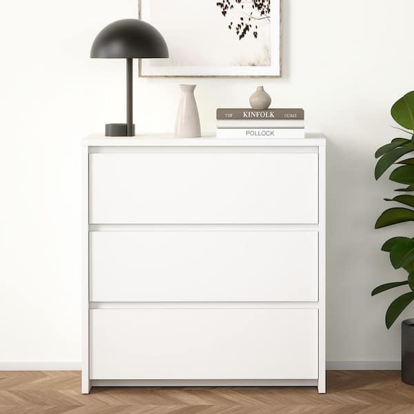 Next White 3-Drawer 31.54 in. W Chest of Drawers