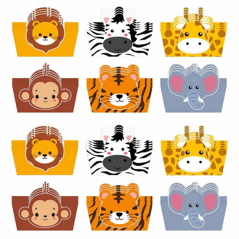 24-Pack Jungle Safari Animal Paper Food Trays 10.2 x 9.8 in. Lion Zebra Giraffe Monkey Tiger Elephant price history on PriceWatchPro