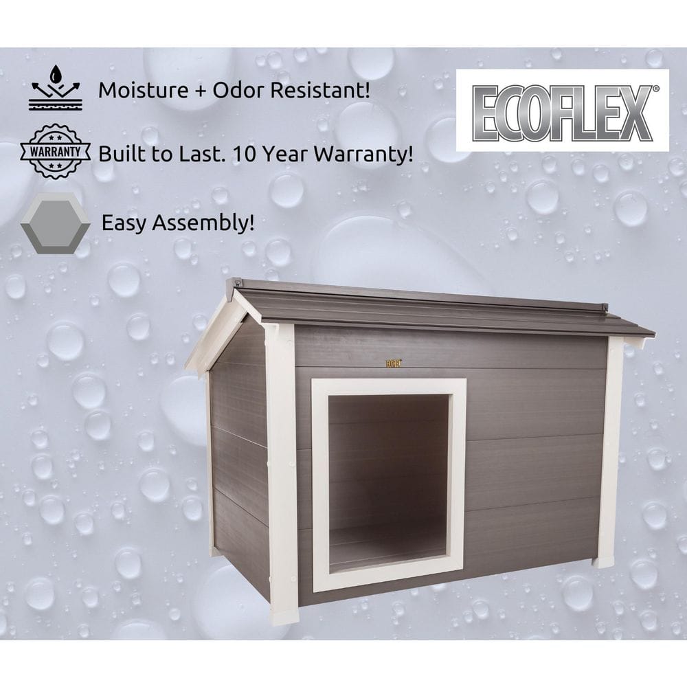 X-Large Gray Insulated Plastic Raised Dog House