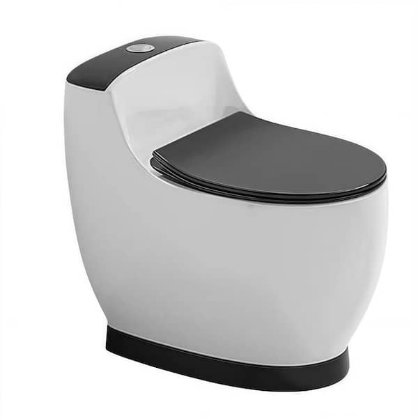 12 inch Rough In 1.58 gal. Dual Flush GPF Elongated Close Coupled One Piece Toilet in White with Seat