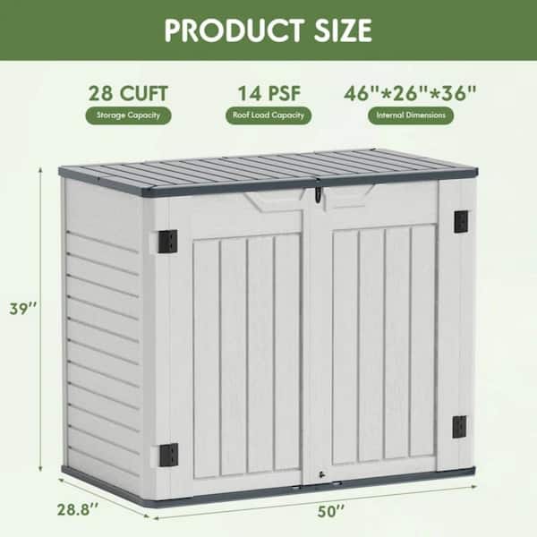 Tozey 4 ft. 2 in. W x 2 ft. 5 in. D x 3 ft. 3 in. H 205 Gal