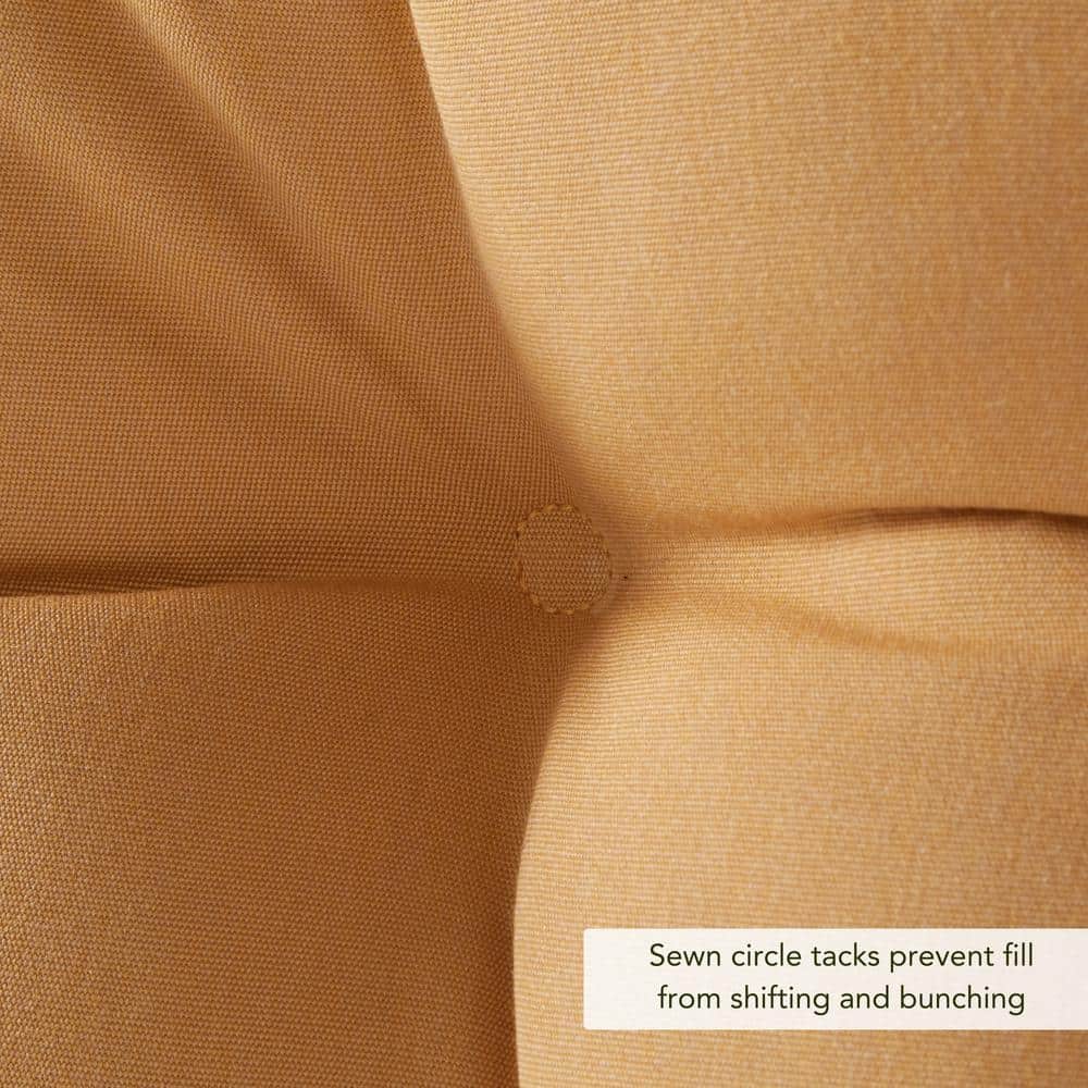 Wheat Sunbrella Fabric Outdoor Bench Cushion with Ties