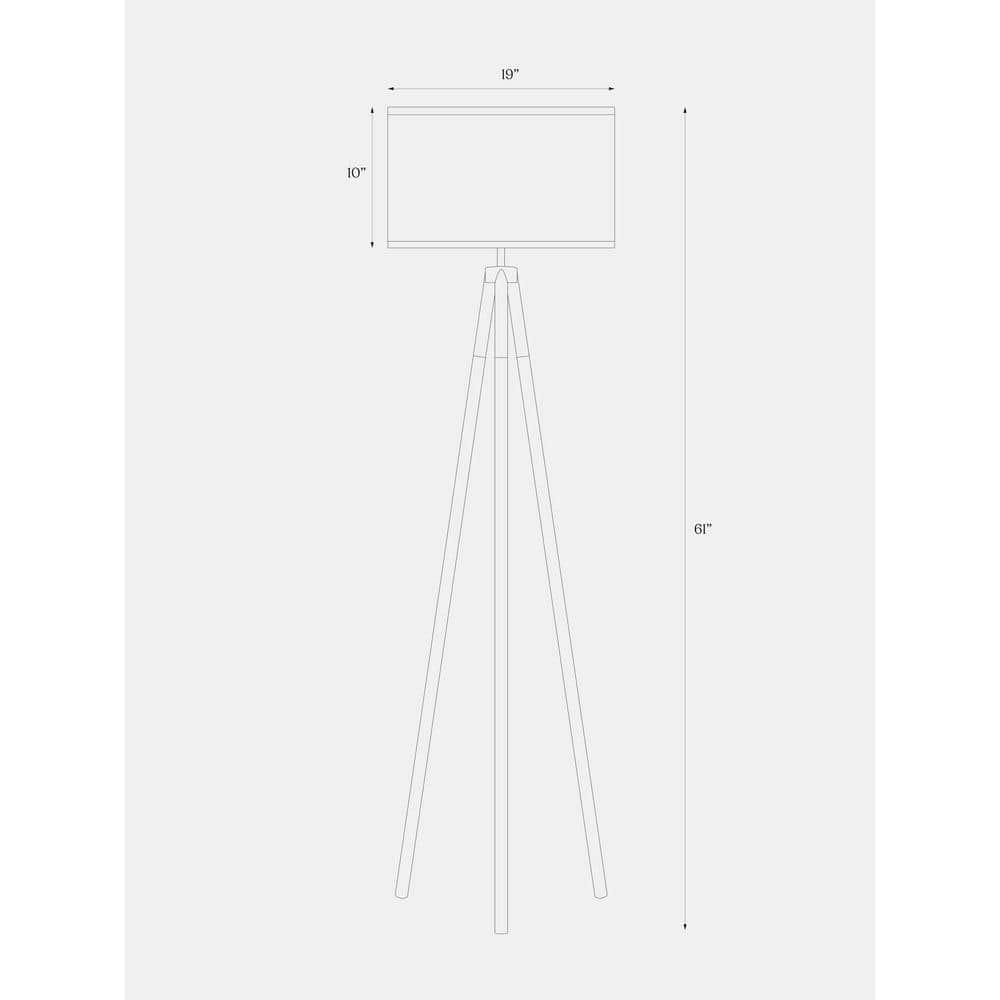Sophia Smart Black & Gold Tripod LED Floor Lamp for Kids' Rooms