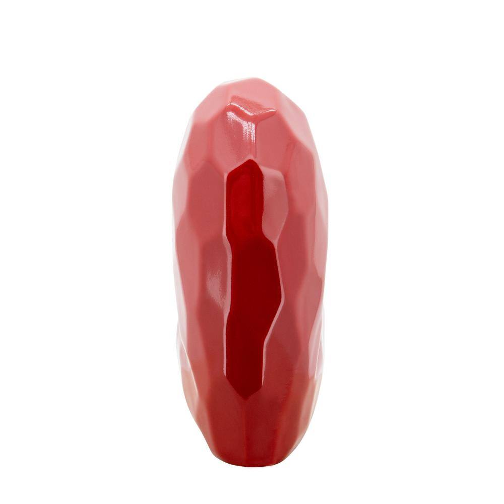 Red Faceted Ceramic Heart Wall Mounted Sculpture