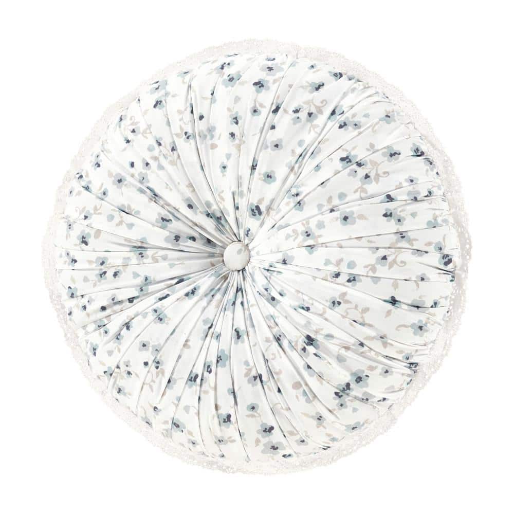 Bungalow Spa Polyester Floral Round Decorative Throw Pillow 15 In. L X 15 I