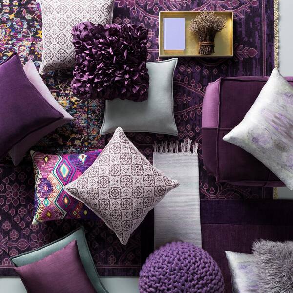 small purple decorative pillows