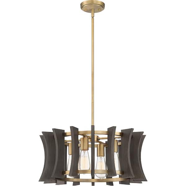 Cordelia 4-Light Aged Brass Pendant
