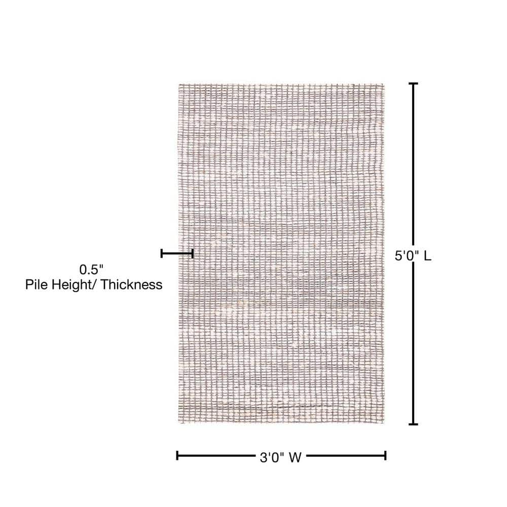 Ivory Elegance Hand-Woven Flatweave 3' x 5' Wool-Viscose Blend Rug