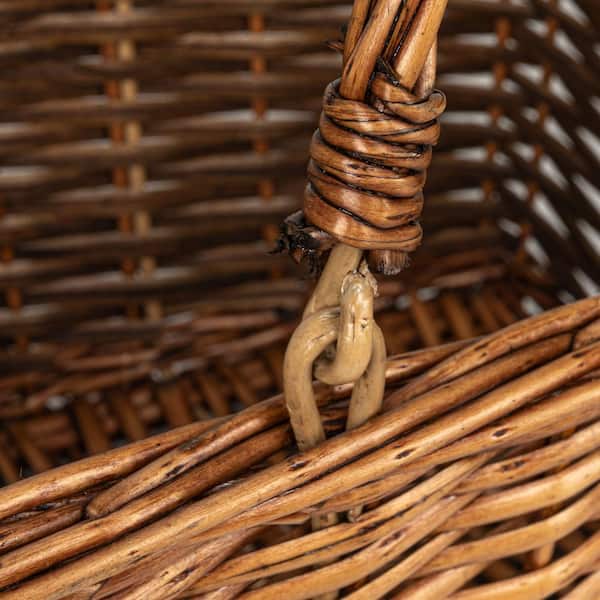 HOUSEHOLD ESSENTIALS Handwoven in Brown Stain Willow Weave Picnic