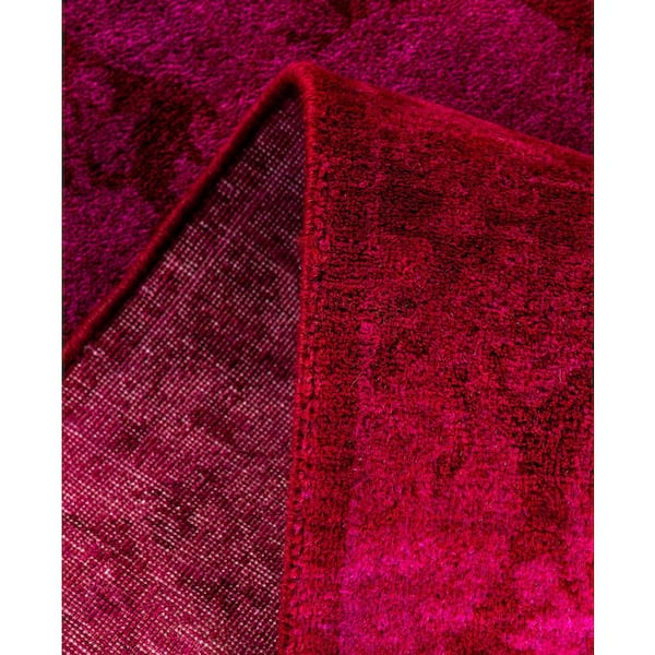 Overdyed Pink 3 ft. x 8 ft. Solid Wool Indoor Runner Rug