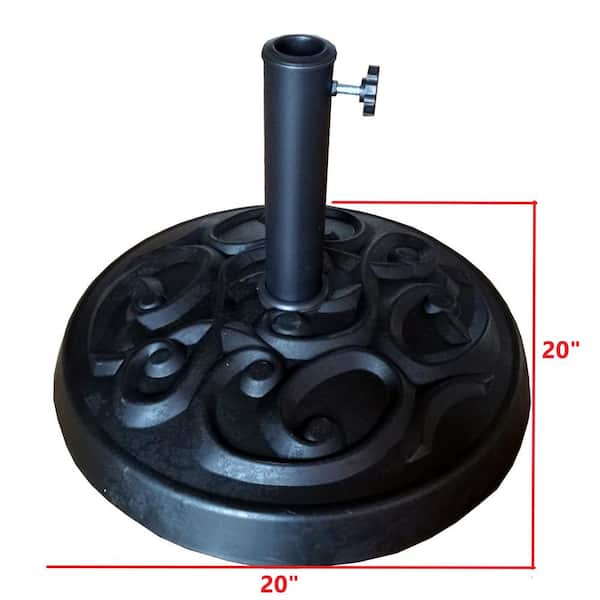 cast aluminum patio umbrella base FORCLOVER 33 lbs. Resin and Aluminum Patio Umbrella Base in Black