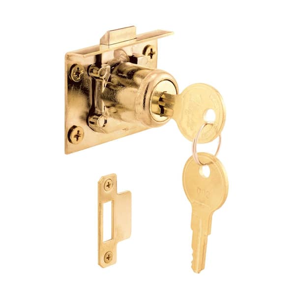 Prime-Line 7/8-In. Brass Drawer/ Cabinet Lock U 10665