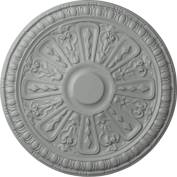 Ekena Millwork 18-1/8" 3-5/8" ID x 1-1/8" Raymond Urethane Ceiling Medallion (Fits Canopies upto 5-1/8"), Primed White