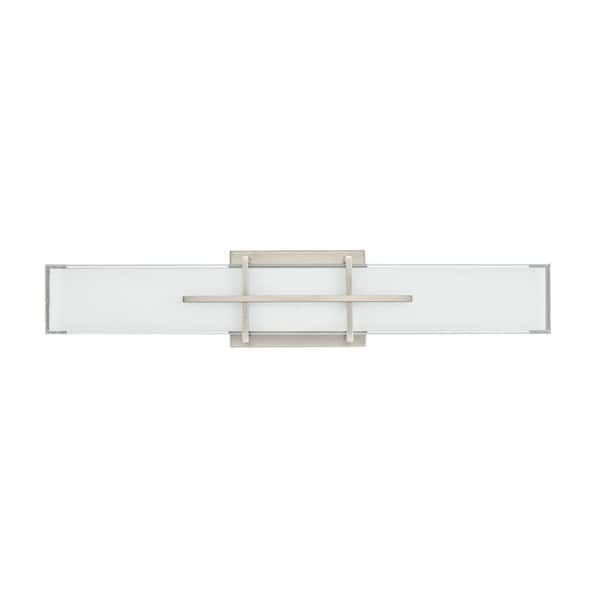 Millennium Lighting Tocco 24 in. 1 LED-Light Brushed Nickel Vanity-Light with White Shade