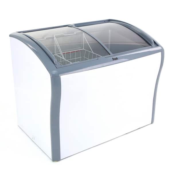 41 in. W 9.5 cu. ft. Manual Defrost Commercial Glass Top Chest Freezer or Refrigerator, in White