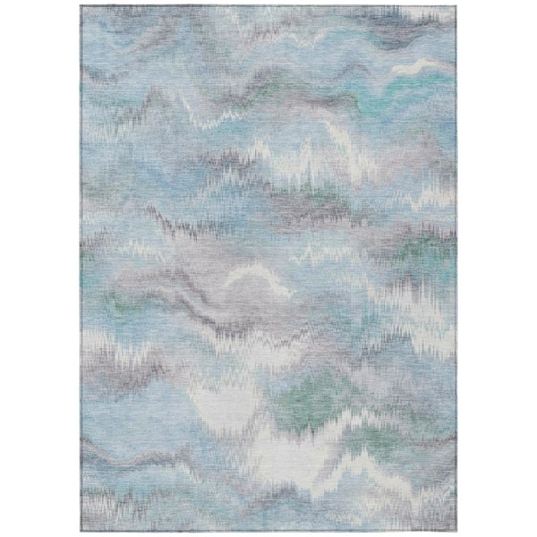 Chantille Machine Washable Indoor/Outdoor Abstract ACN2899 Sky 10 ft. x 14 ft. Area Rug