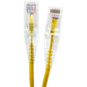 1 ft. 28AWG Ultra Slim CAT 6 Patch Cables, Yellow (5 per Box)