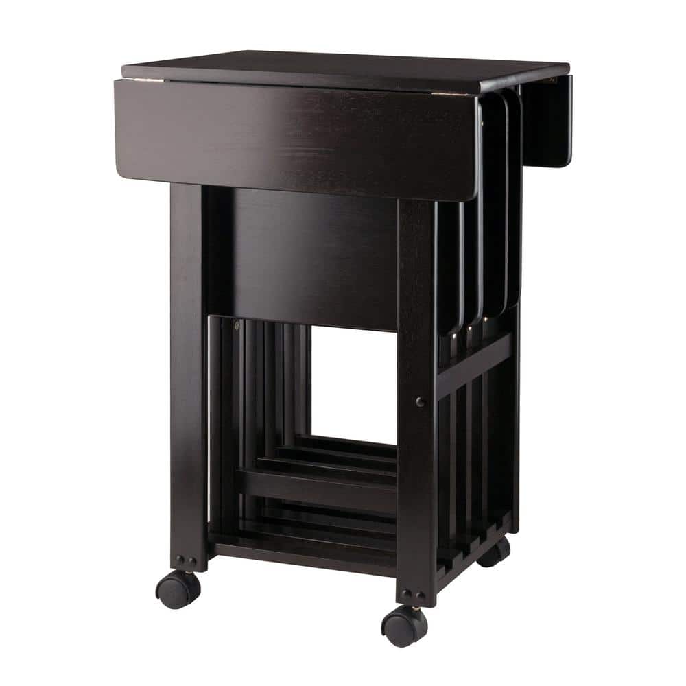 Sophia 5-Piece Brown Solid Wood Snack Table Set