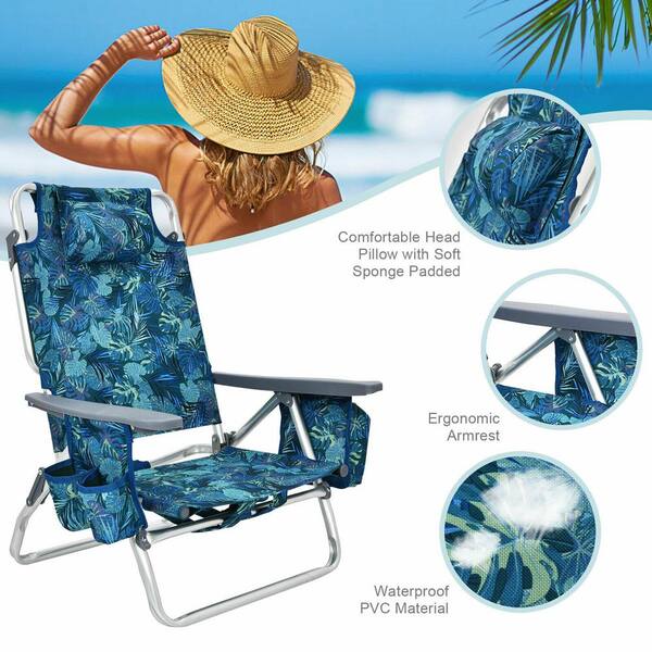 Amazon Beach Chair Head Pillows EAR OF AI INC Navy Aluminum