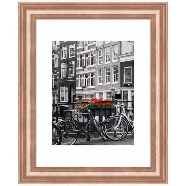 Amanti Art 11 in. x 14 in. Harmony Rose Gold Wood Picture Frame Opening Size (Matted To 8 in. x 10 in.)