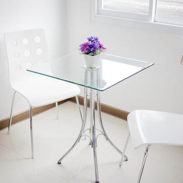  Fab Glass and Mirror Square Tempered Glass Table Top, 19 Inch,  Clear : Everything Else