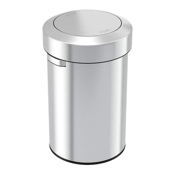 17 Gal. / 64 Liter Stainless Steel Swing Open Top Household Metal Trash Can