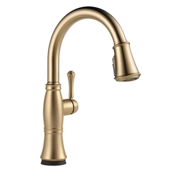 Delta Cassidy Gold Touch/Touchless Champagne Bronze 16 in. H Pull Down Sprayer Kitchen Faucet with 360° Spout Swivel