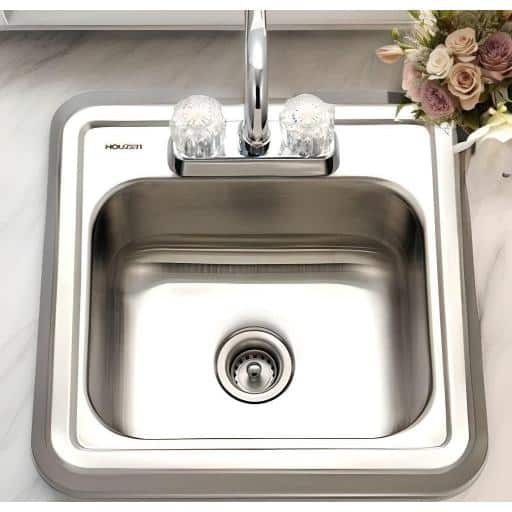 15" Satin Stainless Steel Single Bowl Drop-in Bar Sink