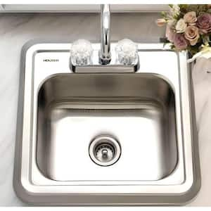 Houzer Hospitality 15 in. Stainless Steel Topmount Single Bowl Bar Sink - 1515-6BS-1